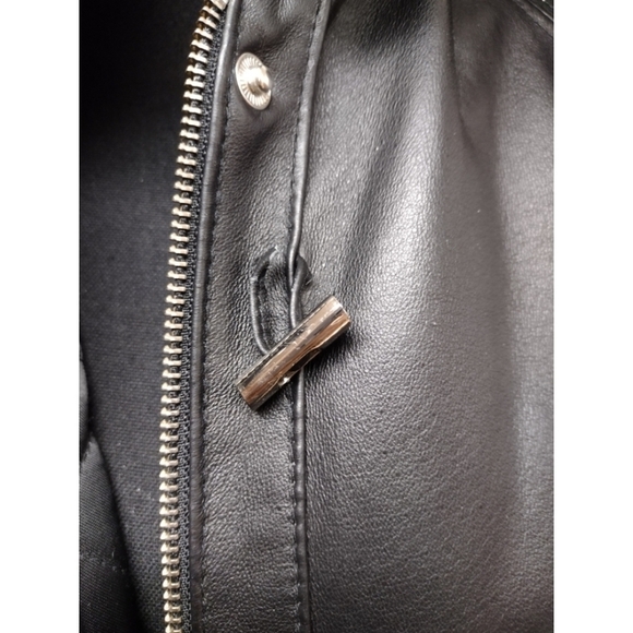 Croft & Barrow Woman black leather toggle coat with removable faux fur t… - Picture 6 of 16